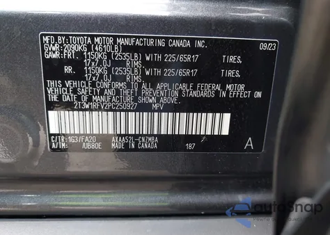 2023 Toyota Rav4 Xle from USA, damaged, VIN 2T3W1RFV2PC250927